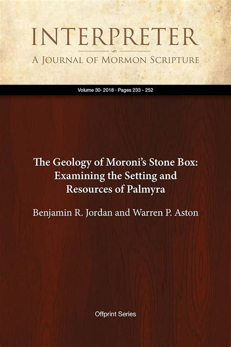 The Geology of Moroni’s Stone Box: 